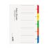Fichier Munhwa A190-7 Séparateurs d’index en papier d’art Premium A4 à 5 onglets avec onglets multicolores à écrire pour l’organisation quotidienne des documents